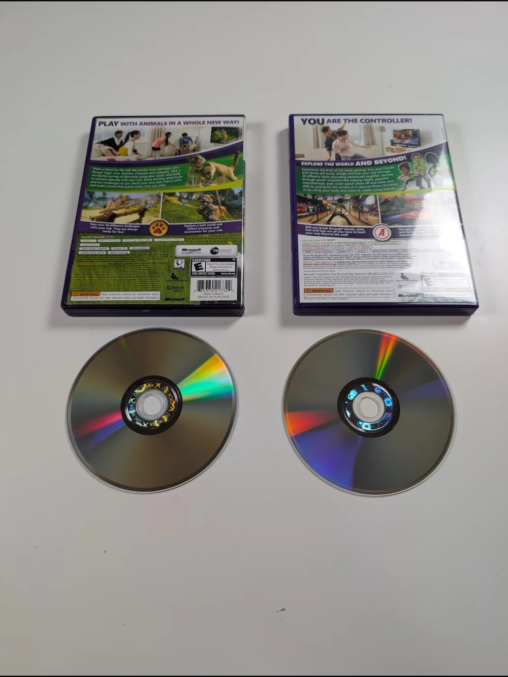 Xbox 360 Kinect Game Lot Kinectimals Kinect Adventures CIB Complete